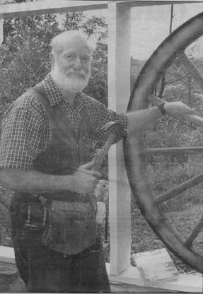 installing a cart wheel as a window