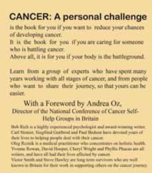 back cover of 'Cancer: A personal challenge'